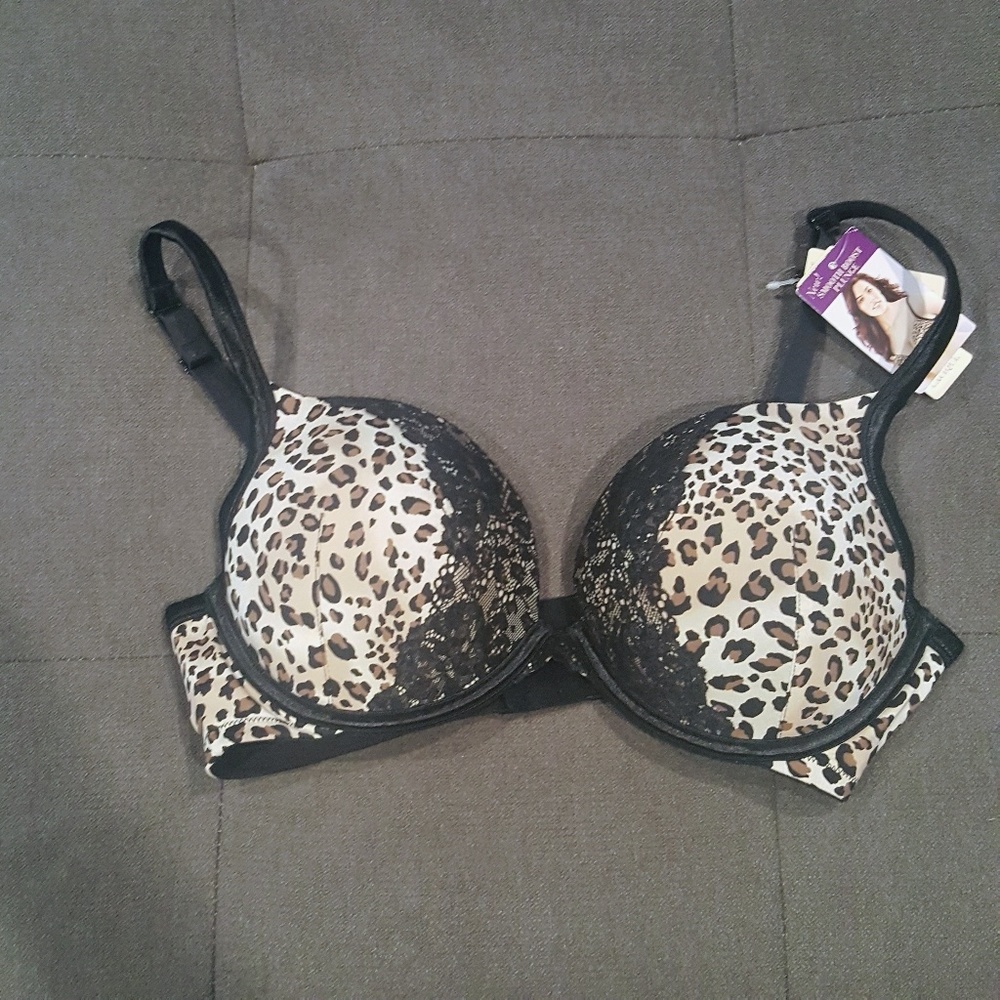 NWT Cacique Bra leopard 38D smooth boost plunge
